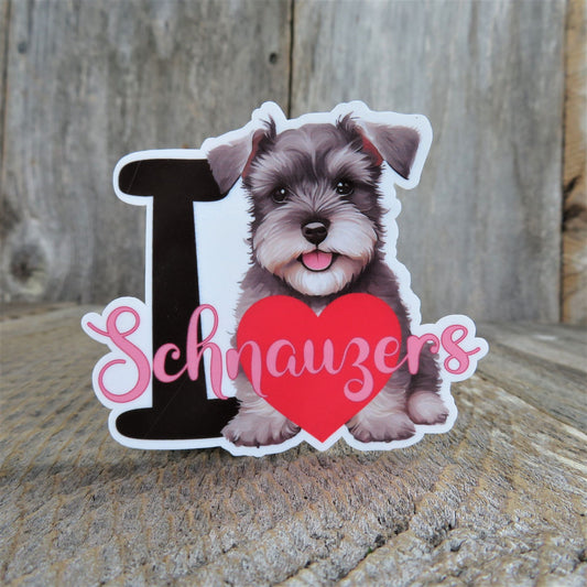 I Love Schnauzers Sticker I Heart Dog Lover Cute Full Color
