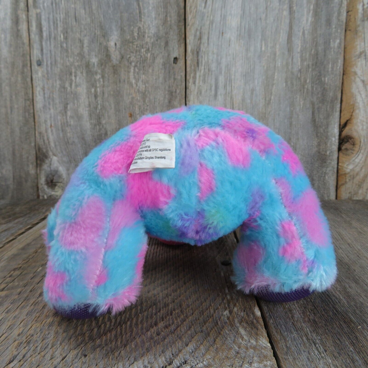 Blue Unicorn Stuffed Animal World Plush Pink Flowers Purple Feet Sewn Eyes