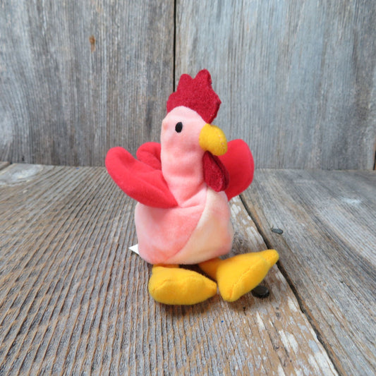 Vintage Strut the Rooster Plush Ty Teenie Beanie Babies McDonald's 1999 Chicken