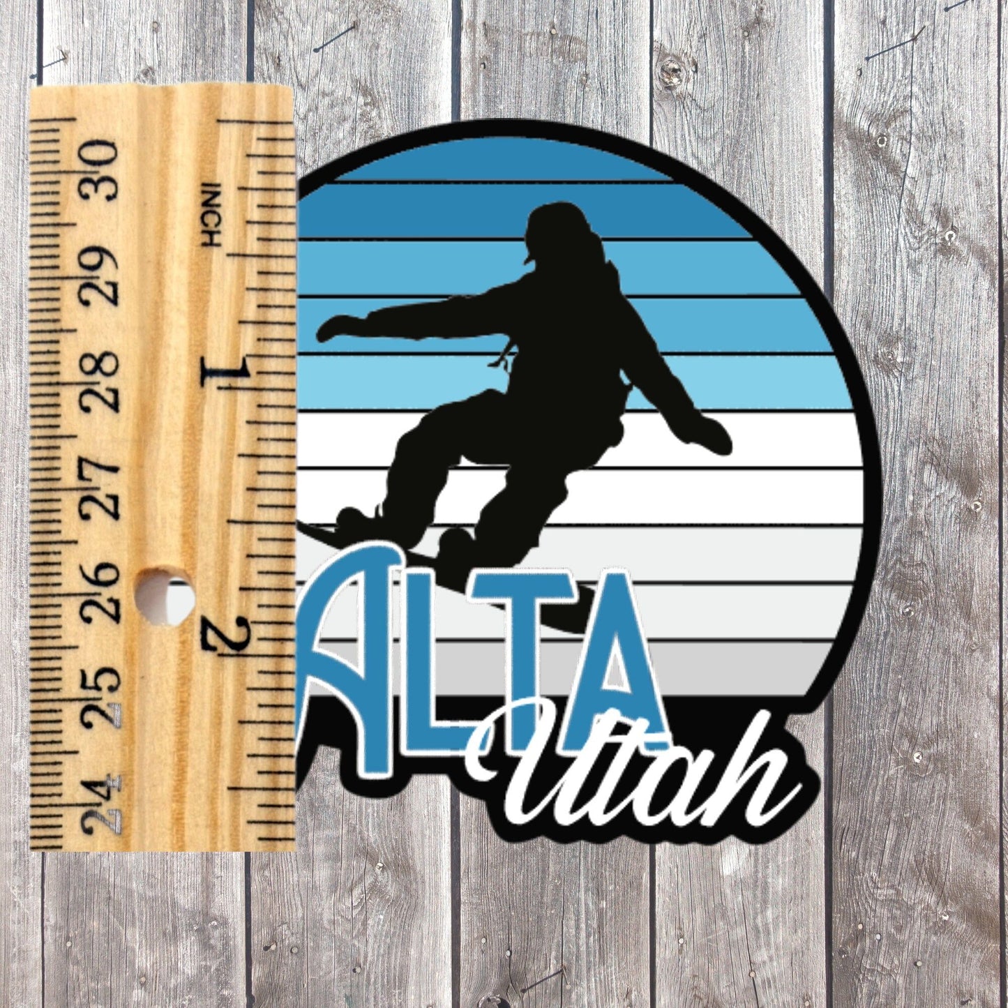 Alta Utah Snowboarding Sticker Blue Winter Sports Retro Sunset Travel Souvenir Outdoors