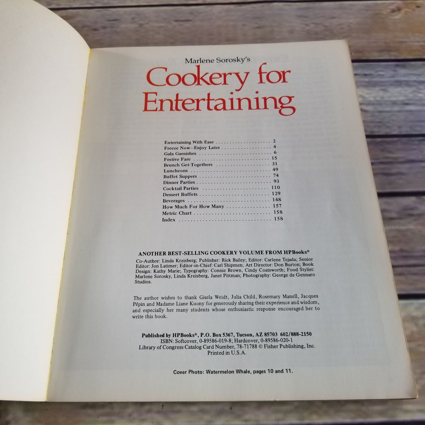 Vintage Cookbook Cookery for Entertaining Recipes 1979 Marlene Sorosky Paperback HP Books 1970s