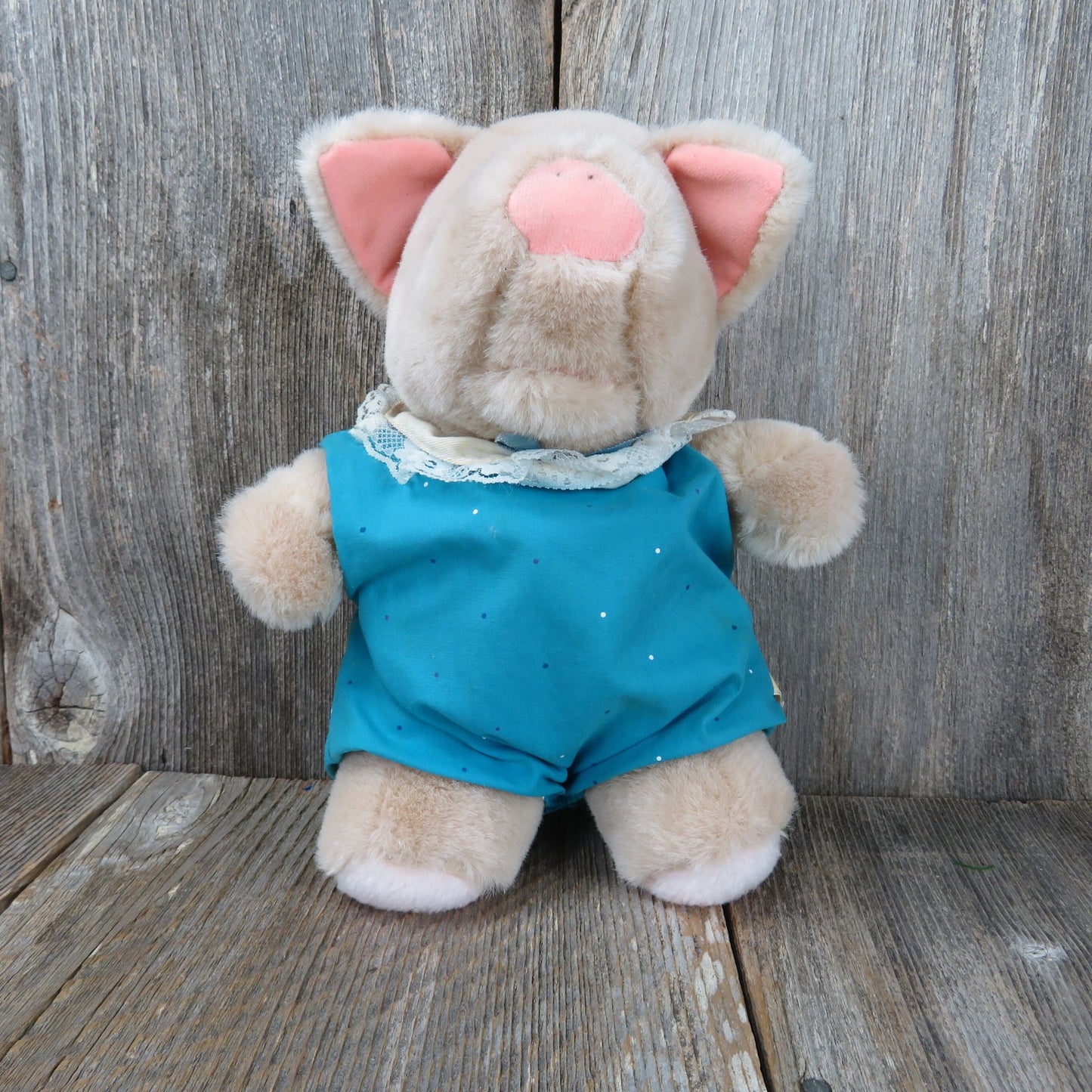 Pig Plush In Blue Jumper Stuffed Animal Applause Standing Dress