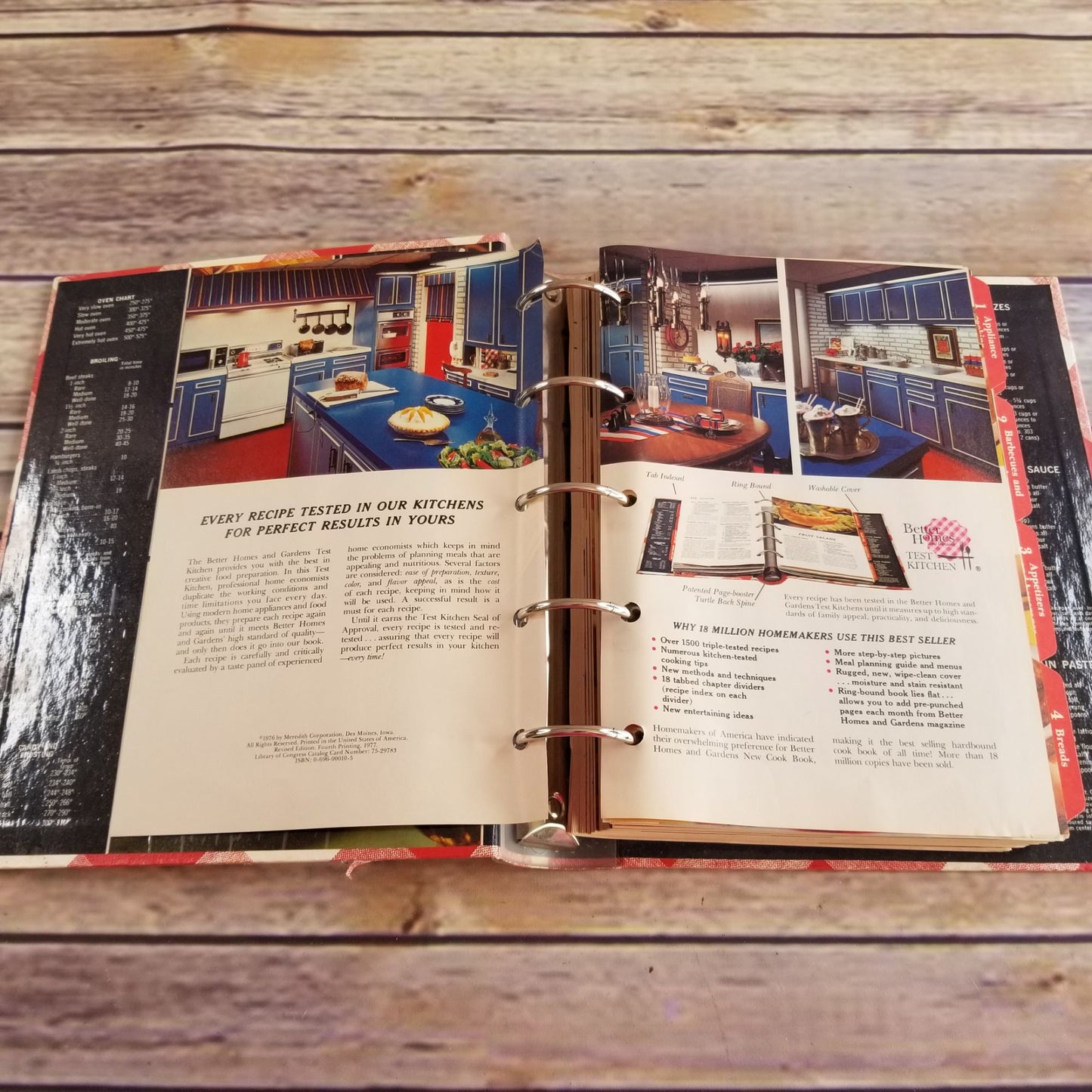 Vintage Better Homes and Gardens New Cookbook Recipes 5 Ring Binder 1977 Hardcover 1970s