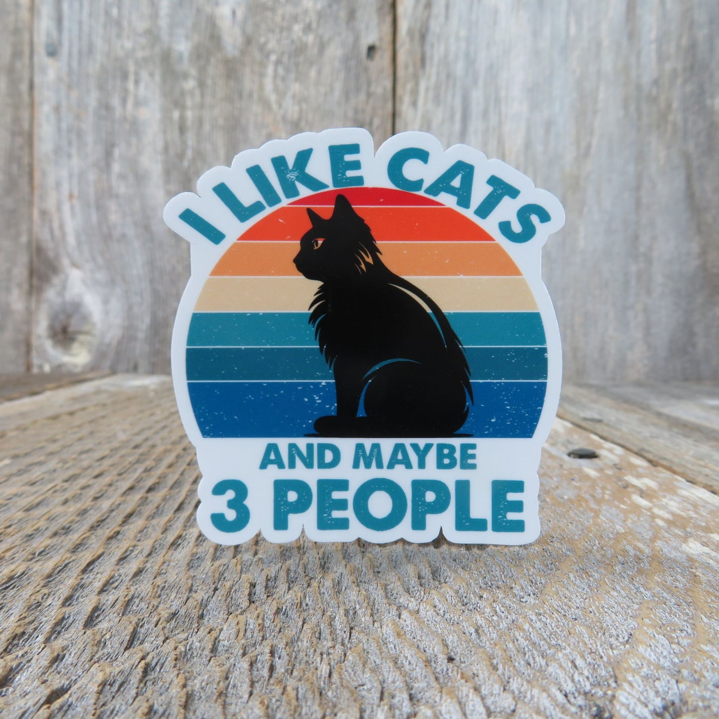 I Like Cats and Maybe 3 People Sticker Antisocial Funny Sarcastic Die Cut