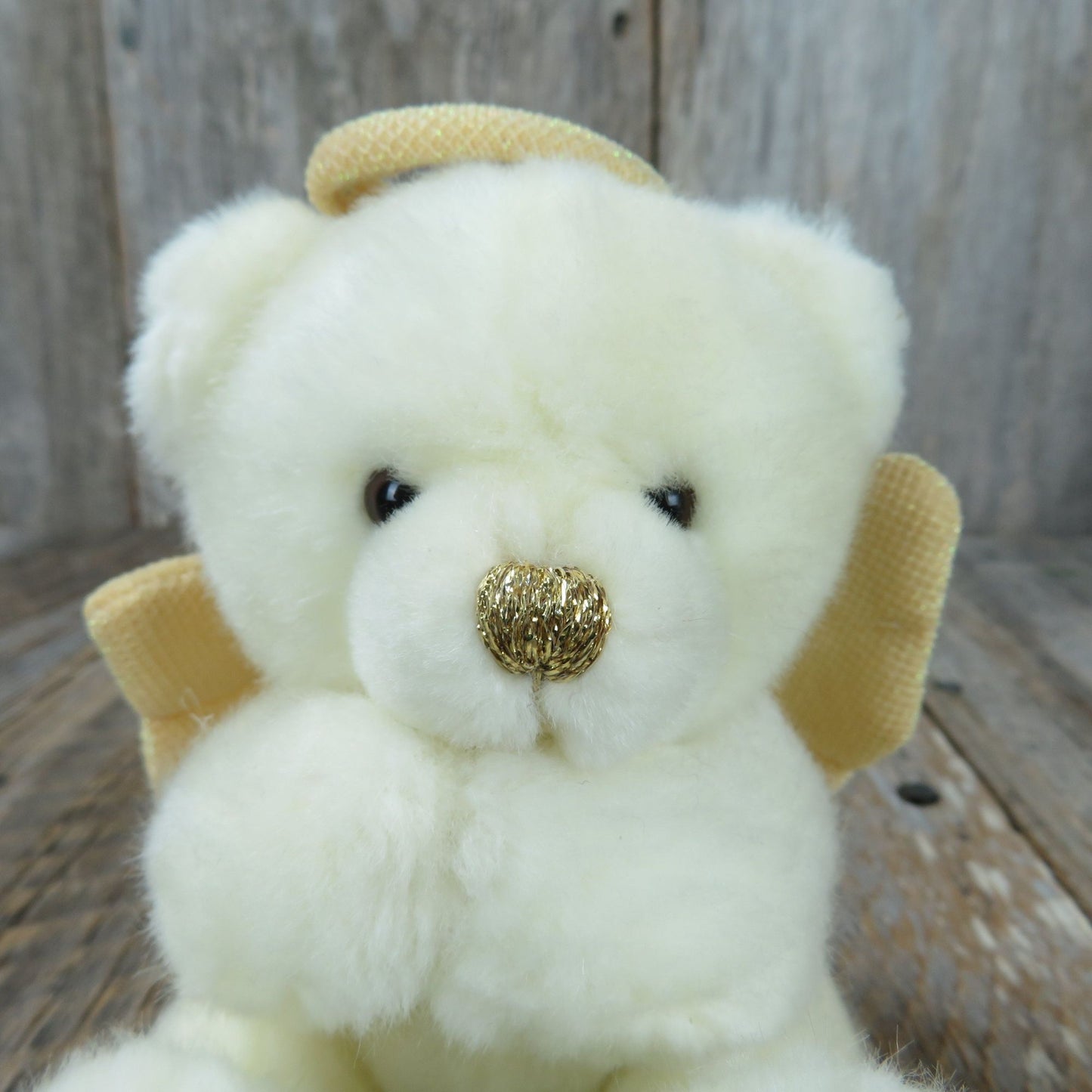Teddy Bear Angel Plush Hope Gold Wings Nose Russ Baptism Religious Communion Stuffed Animal