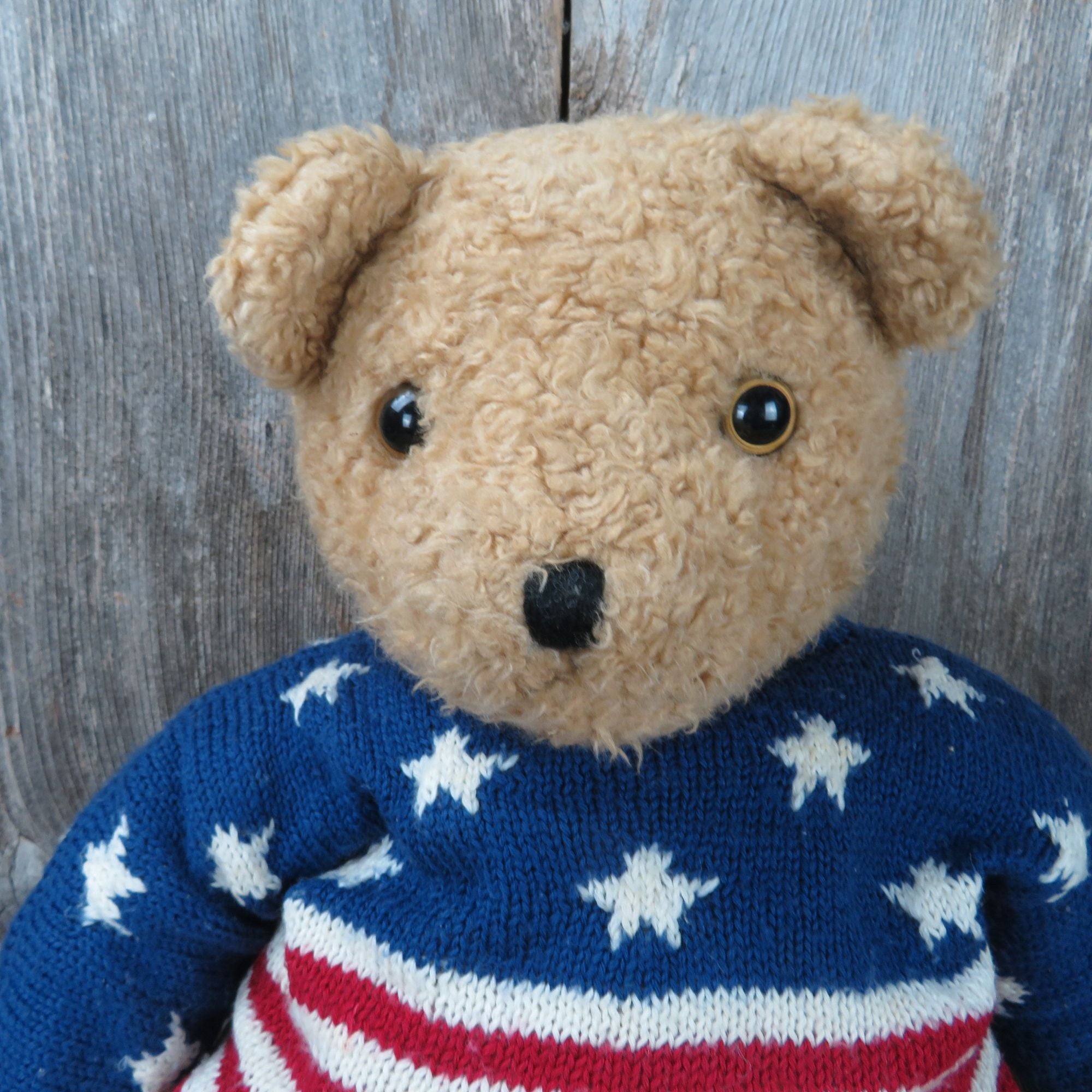 Teddy Bear Plush Ty American Flag Sweater Curly Hair Stuffed Animal Be– At  Grandma's Table