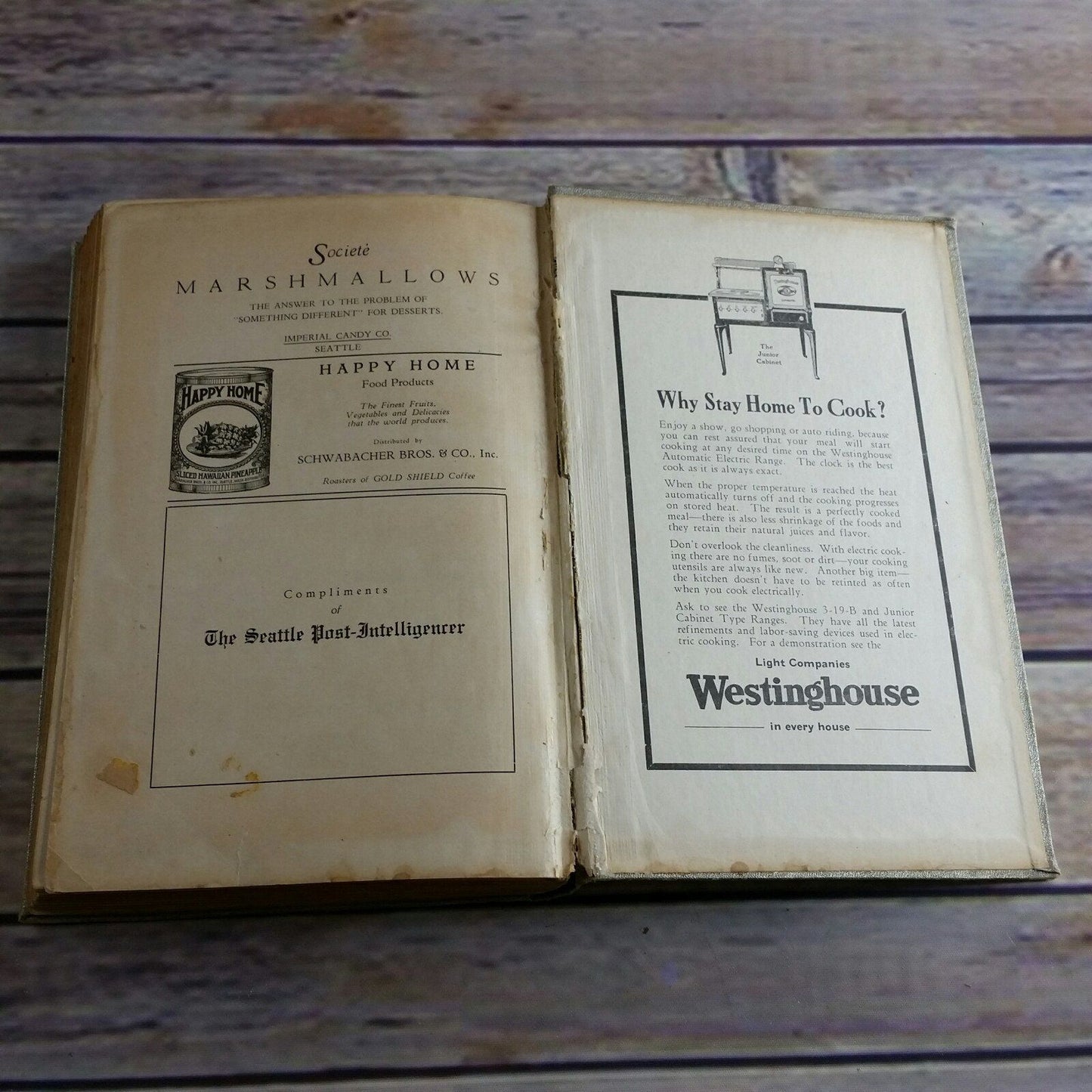 Vintage Cookbook Fishers Flour Fruit and Flower Mission Recipes 1924 Choice Recipes Seattle Women Washington Ads Advertising Hardcover