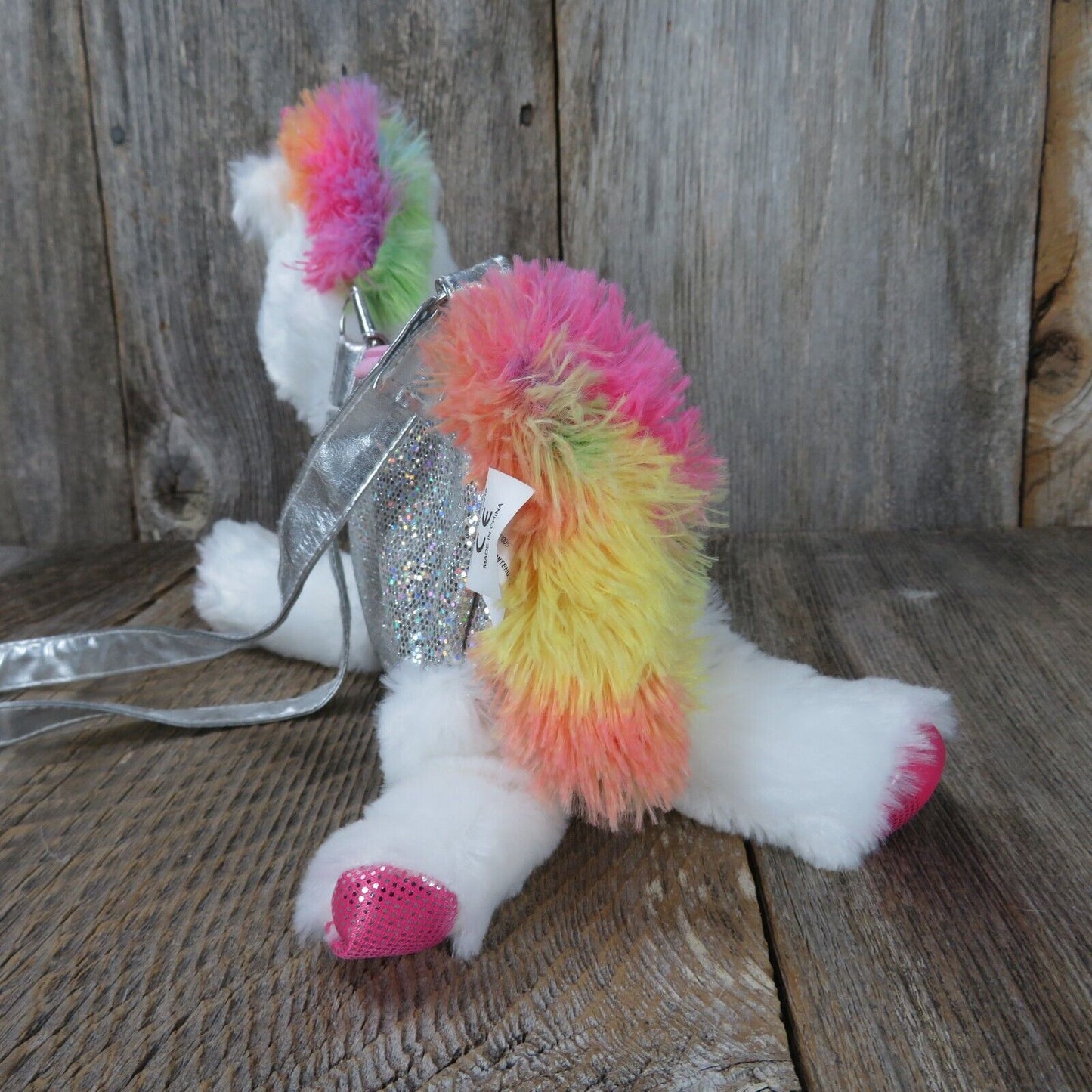 White Unicorn Plush Silver Purse Handbag Pink Stuffed Capelli GMA Accessories