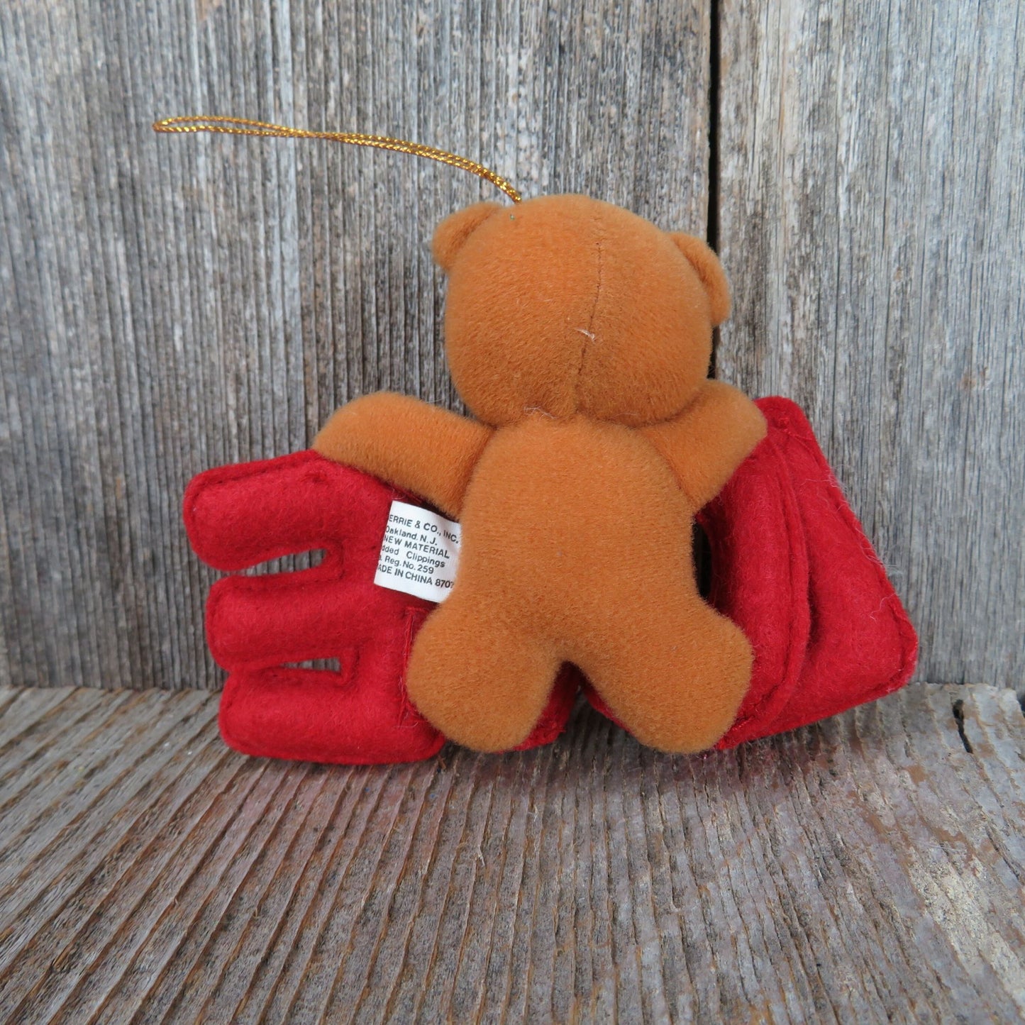 Teddy Bear Plush Love Ornament Russ Berrie Christmas Red Standing