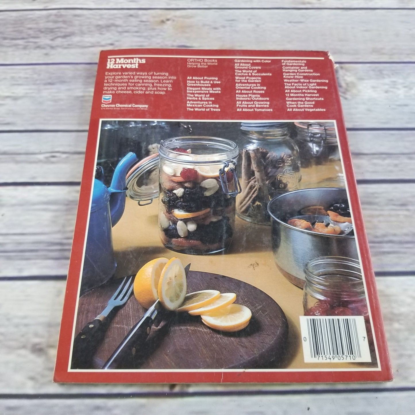 Vintage Cookbook 12 Months Harvest 1978 Canning Drying Freezing Smoking Recipes Ortho Books Chevron Paperback Planting Grinding