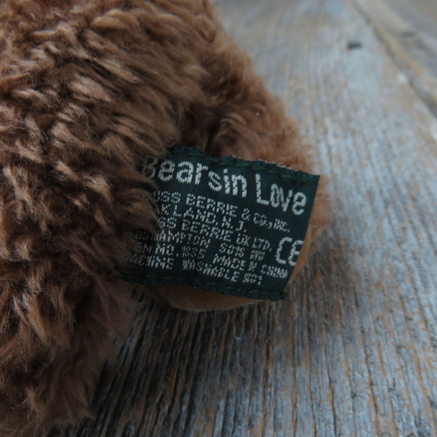Brown Bear Plush Beanie Russ Bearsin Love Stuffed Animal Small Plaid Bow
