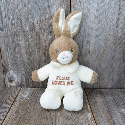Bunny Plush Jesus Loves Me Rabbit Brown Singing MTY International Easter Stuffed