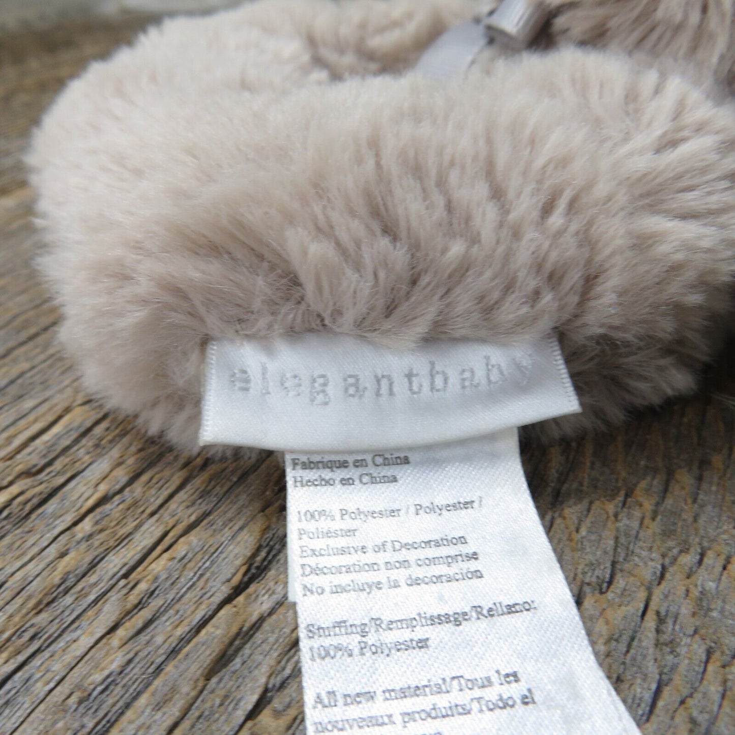 Dog Plush Rattle Handheld Stuffed Animal Lovey Security Gray Elegant Baby