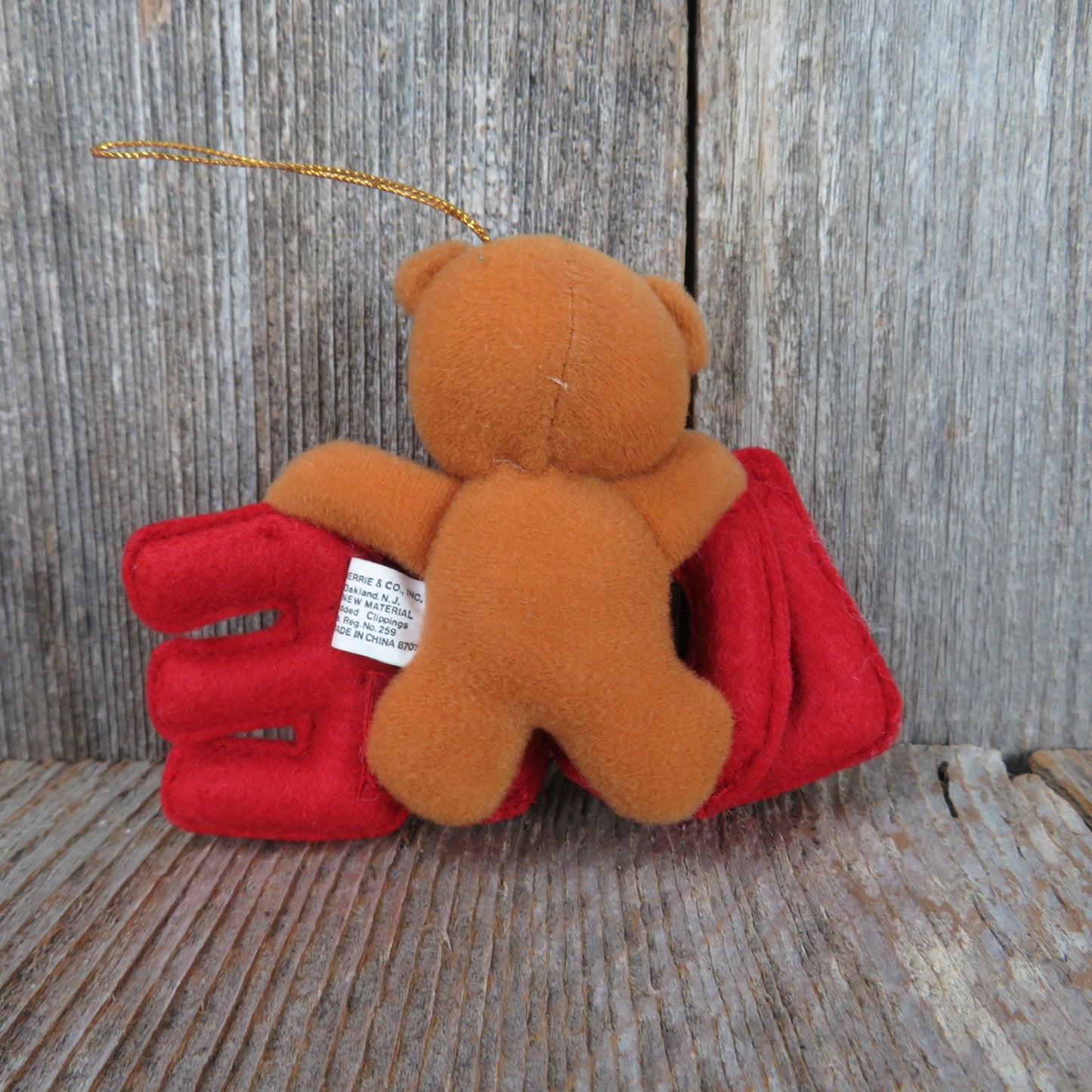 Teddy Bear Plush Love Ornament Russ Berrie Christmas Red Standing