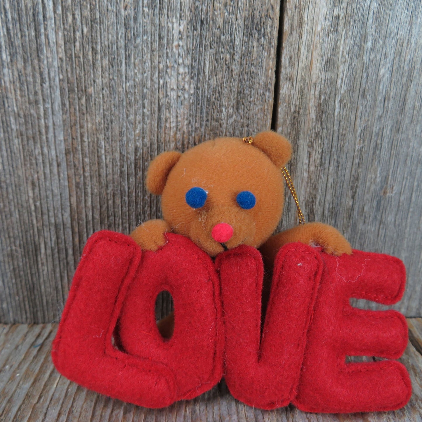 Teddy Bear Plush Love Ornament Russ Berrie Christmas Red Standing