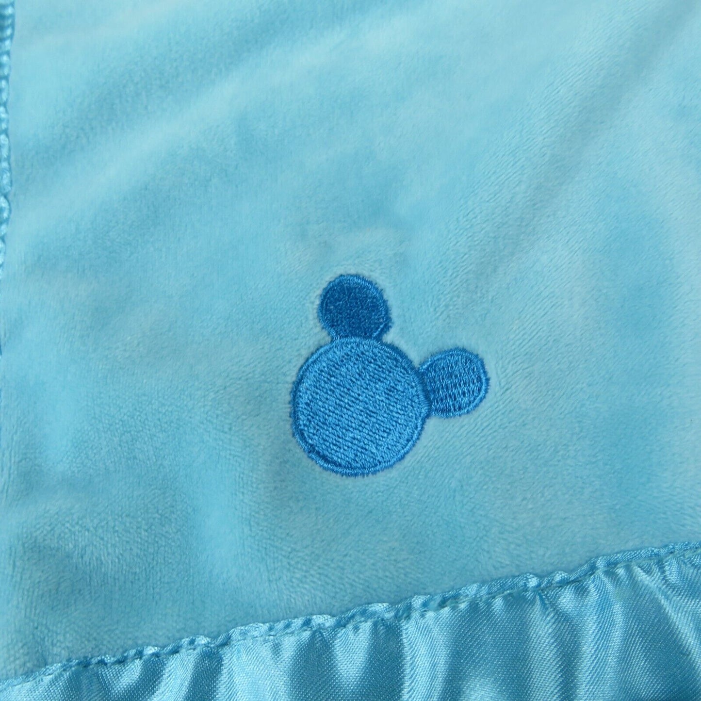 Disney Baby Mickey Mouse Plush Blue Satin Security Blanket Lovey Lovie Stuffed