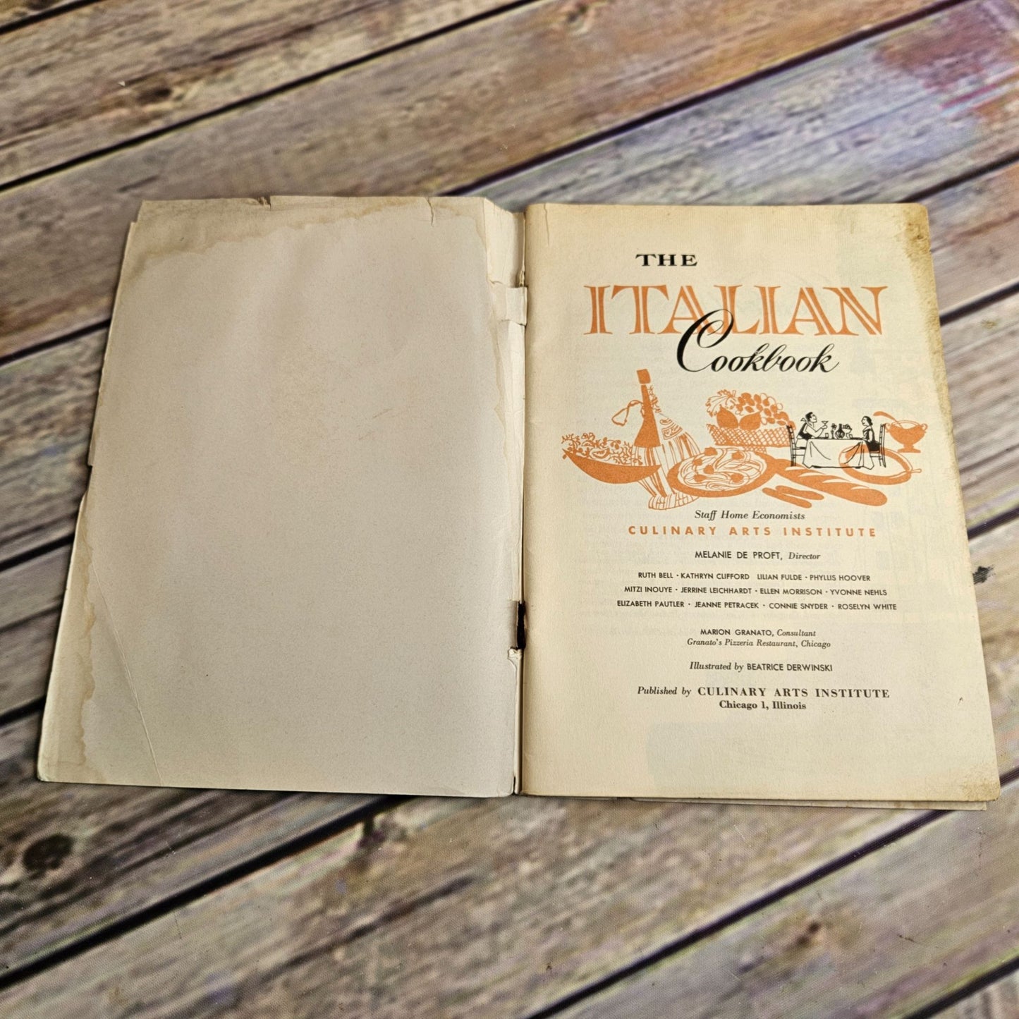 Vtg The Italian Cookbook Culinary Arts 160 Masterpieces of Italian Cookery 1954 Paperback Booklet