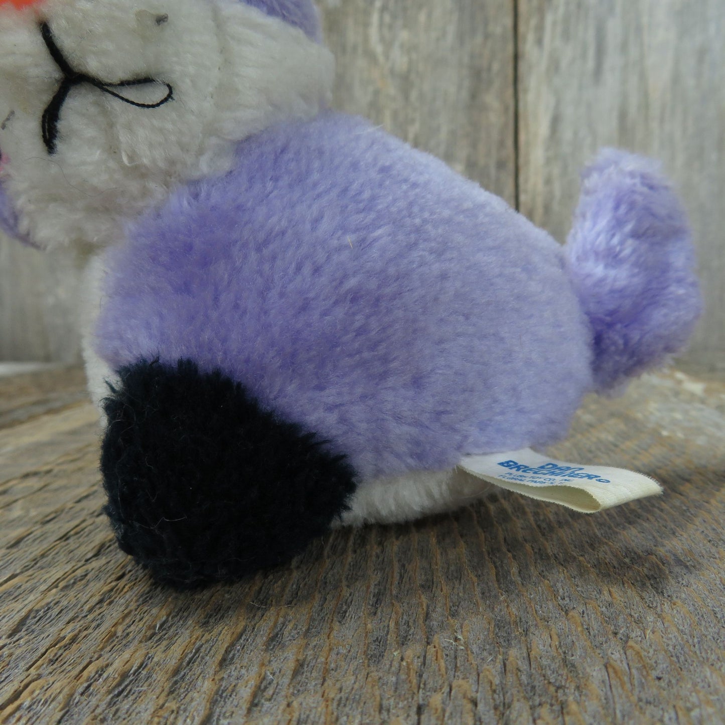 Purple Cat Plush Hard Pink Nose Stuffed Animal Kitten Dan Brechner Pink Eyes Black Feet and Ears