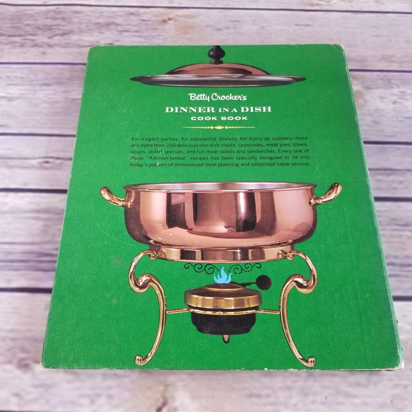 Vintage Cookbook Betty Crocker Dinner in a Dish 1965 1st Edition Green Hardcover Spiral Bound Golden Press Recipes Casseroles Skillet