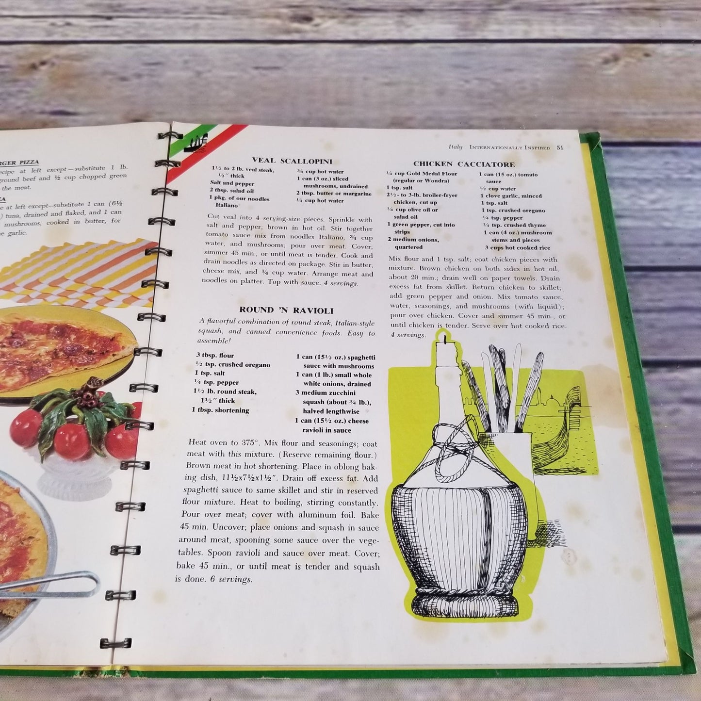 Vintage Cookbook Betty Crocker Dinner in a Dish 1965 1st Edition Green Hardcover Spiral Bound Golden Press Recipes Casseroles Skillet