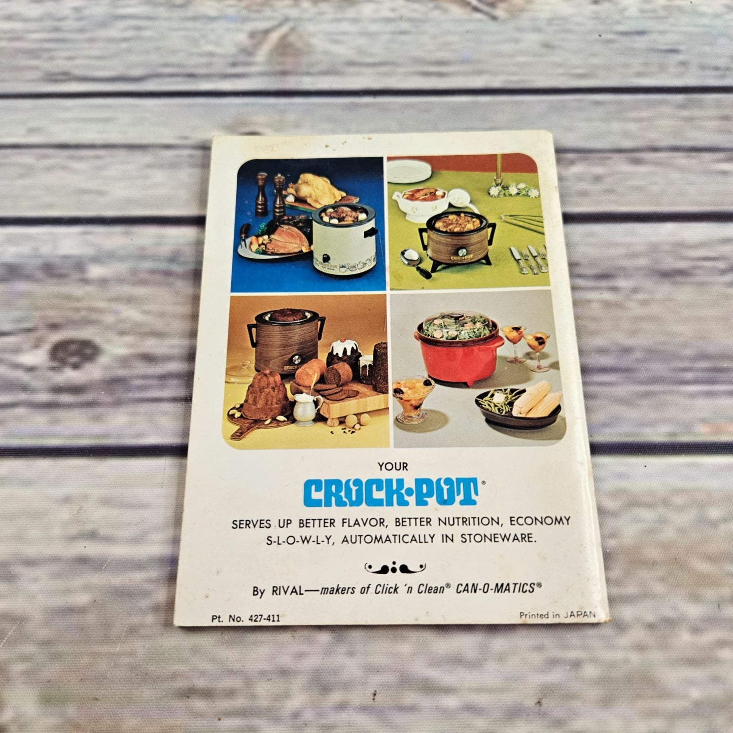 Vintage Rival Crock Pot Cookbook Owner's Manual Model Recipes Slow Cooker 3300 3100-3103 Paperback Booklet