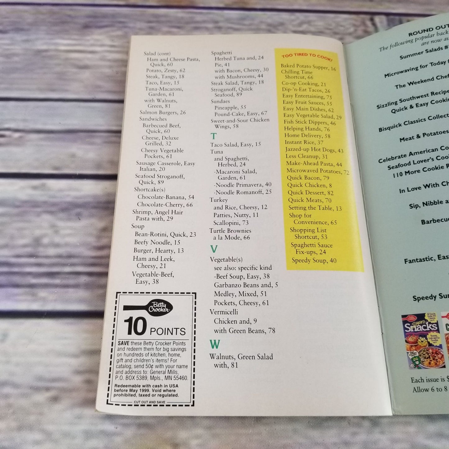 Betty Crocker Booklet Easy Weeknight Meals Cookbook Pamphlet 1992 One Pot Meals Grocery Store Magazine