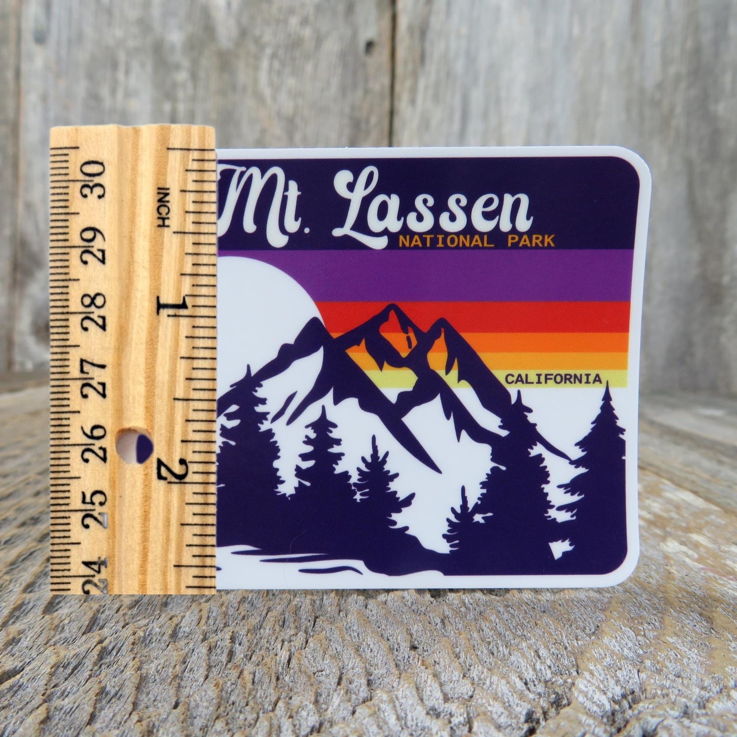 Mount Lassen National Park California Sticker Volcanic Retro Sunset Souvenir Travel Laptop Sticker