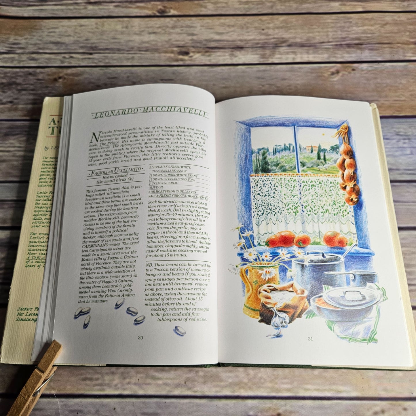 Vintage Italian Cooking Cookbook A Table in Tuscany Leslie Forbes 2001 Hardcover Recipes