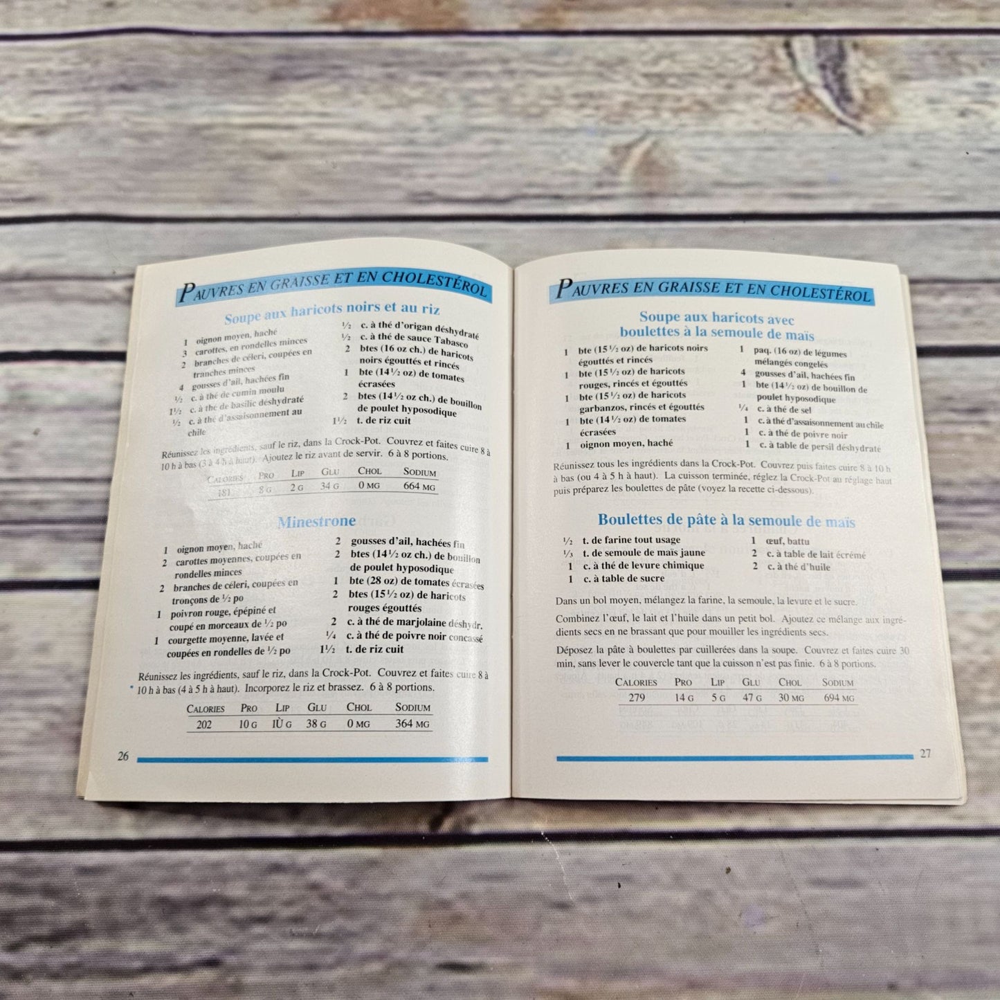 Vintage Rival Crock Pot Cookbook Owner's Manual Recipes Slow Cooker Blue Booklet Pamphlet English and French