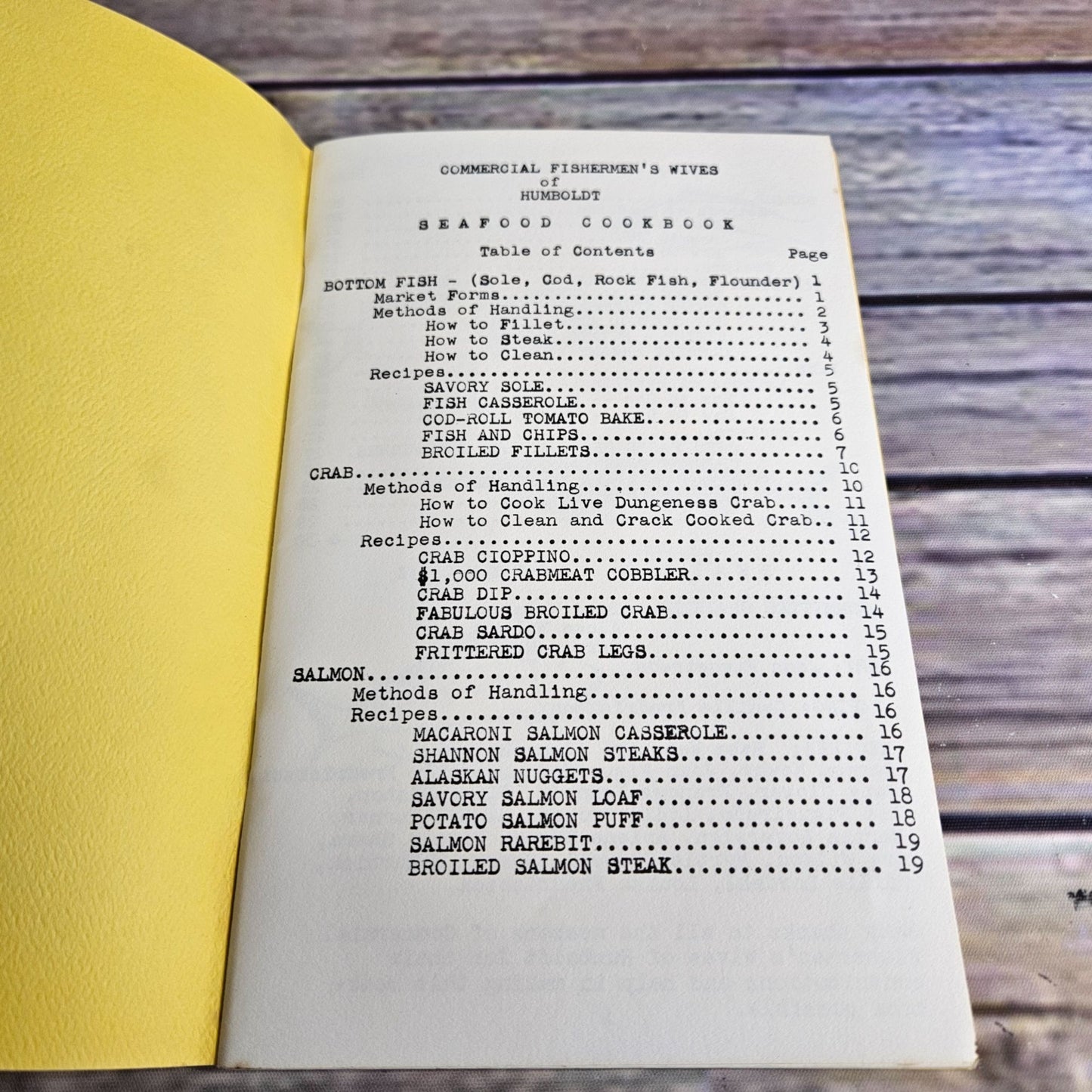Vintage Cookbook Seafood Commercial Fisherman's Wives of Humboldt County 1980 Paperback Booklet - At Grandma's Table