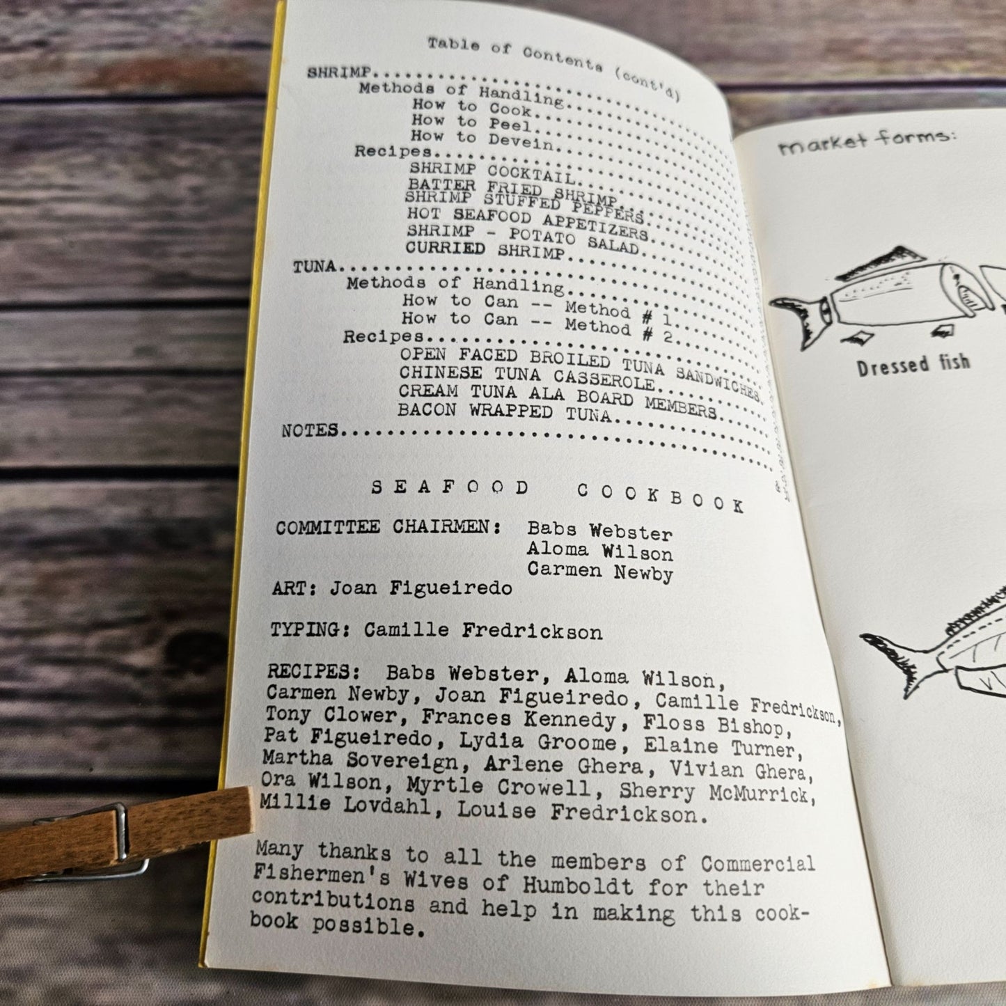 Vintage Cookbook Seafood Commercial Fisherman's Wives of Humboldt County 1980 Paperback Booklet - At Grandma's Table