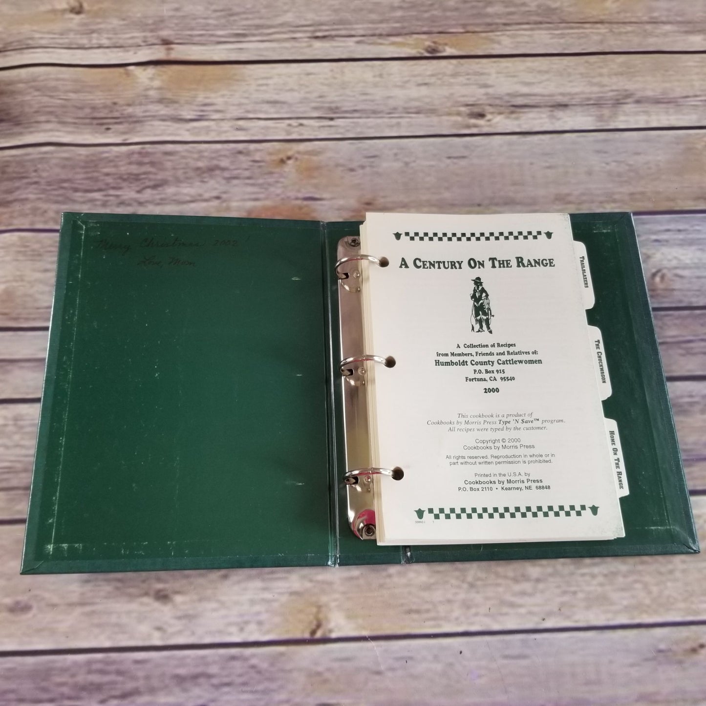 Vintage California Cookbook Fortuna Humboldt County Cattlewomen A Century on the Range 3 Ring Binder