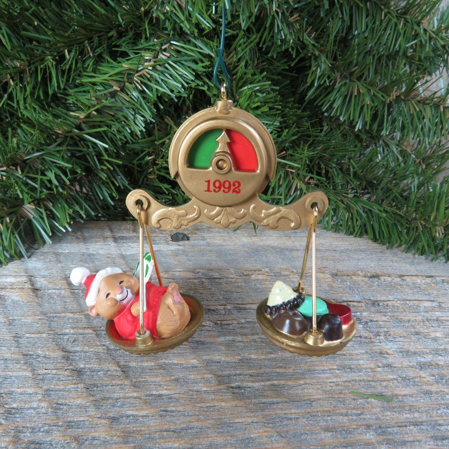 Vintage Hamster Ornament Scale Christmas Hallmark Fun on a Big Scale New Year 1992