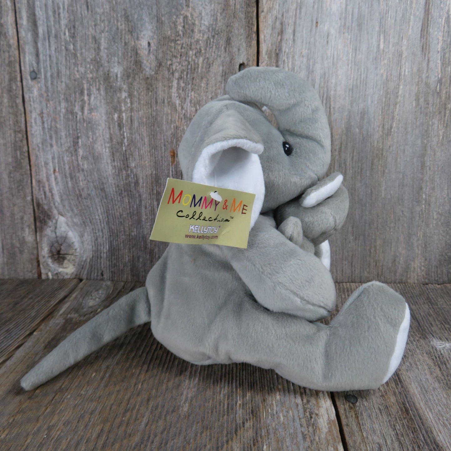 Vintage Elephant Mom and Me Plush Kellytoy Stuffed Animal Baby Elephants Kelly toy 1998