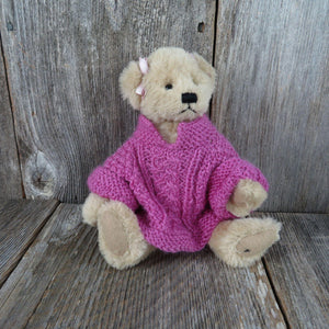 Vintage Teddy Bear Plush Jointed Sweater Bows Ganz Cottage Collection Daphne 1997 Stuffed Animal