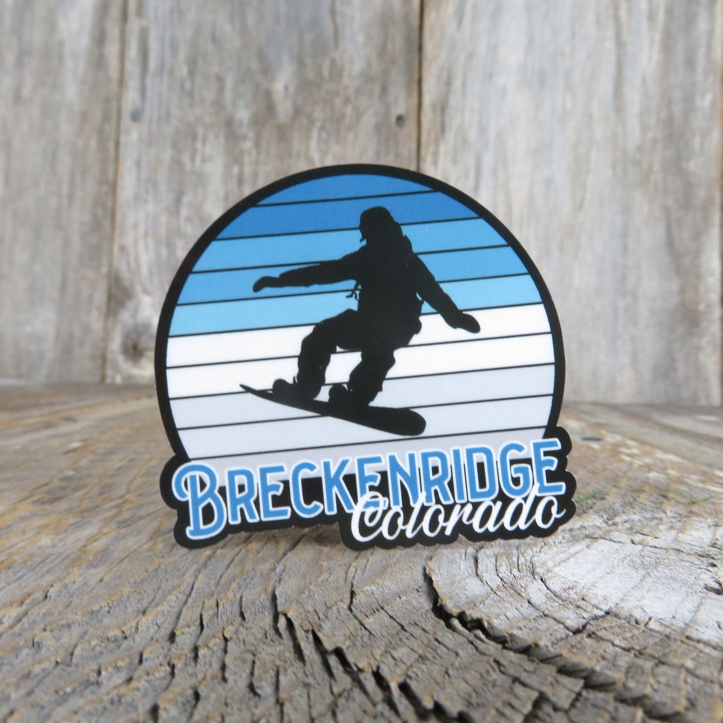 Breckenridge Colorado Sticker Snowboard Blue Retro Sunset Souvenir Winter Sports
