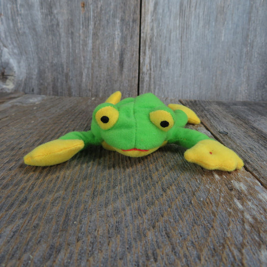 Vtg Frog Plush Beanie Baby Ty McDonald's Smoochy Green Yellow Small 1993 - At Grandma's Table
