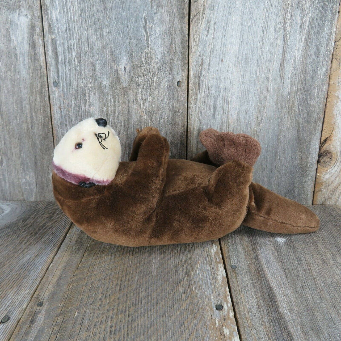Sea Otter Plush Brown Beige Face Monterey Bay Aquarium Stuffed Animal Toy