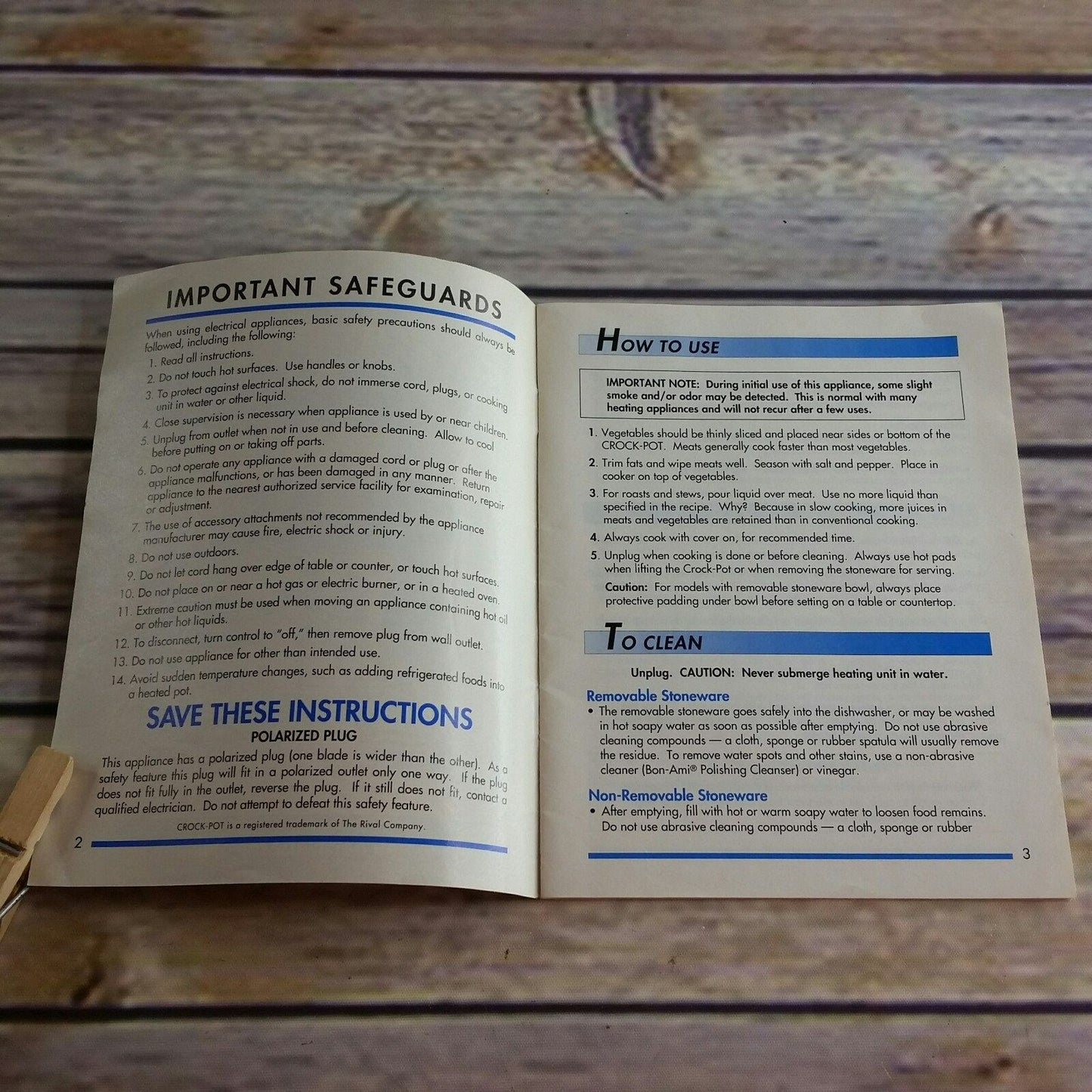 Vintage Rival Crock Pot Cookbook Owner's Manual Recipes Slow Cooker Blue Booklet Pamphlet