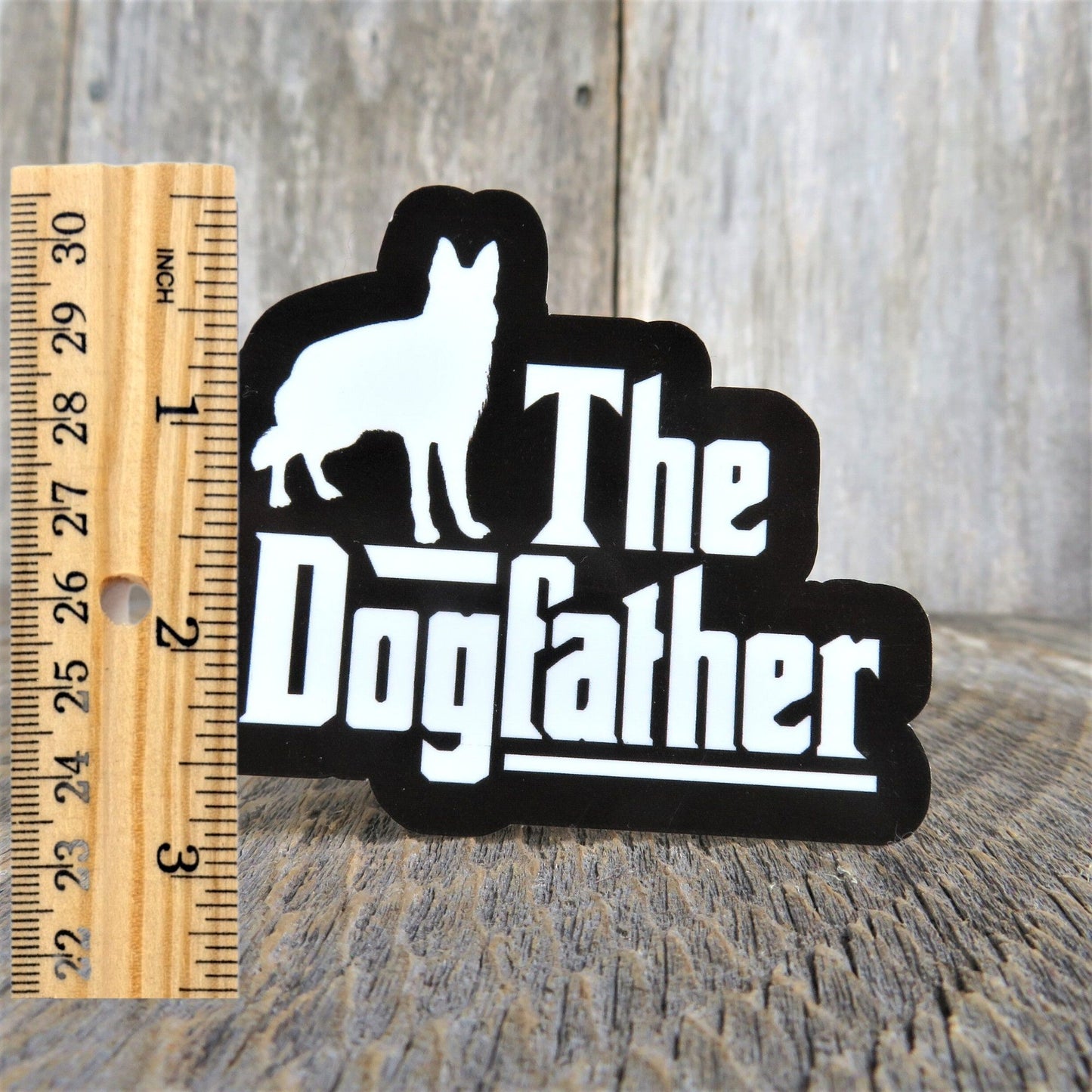 German Shepherd Sticker The Dog Father Dog Dad Waterproof Sticker Godfather Lover Black White Water Bottle Laptop