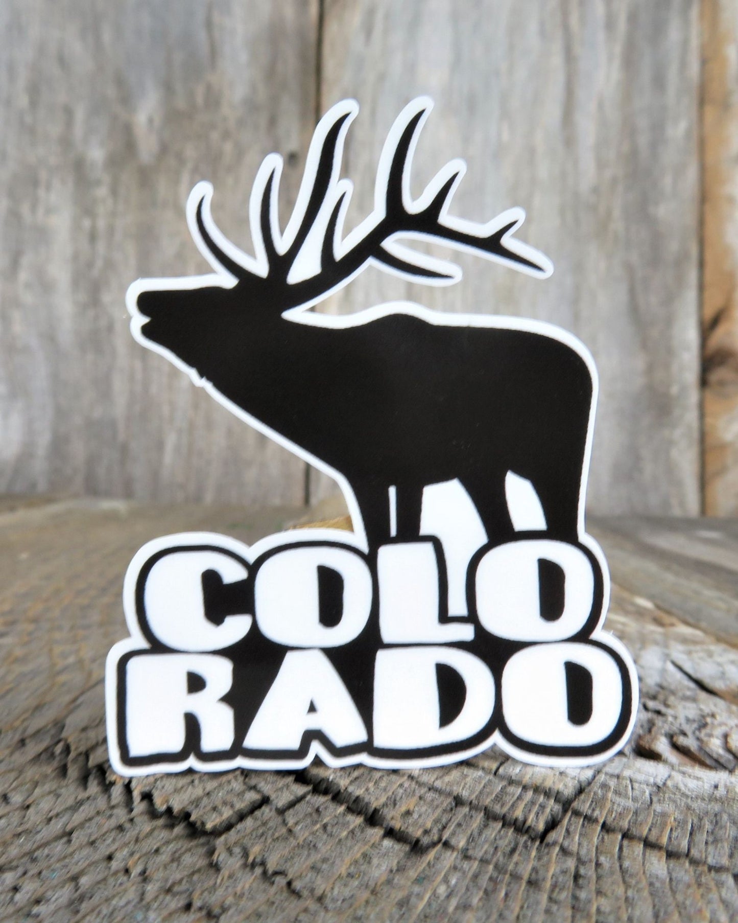 Colorado Elk Sticker Mule Deer Block Letters Sticker Hunter Outdoor Souvenir Waterproof Travel Water Bottle Laptop