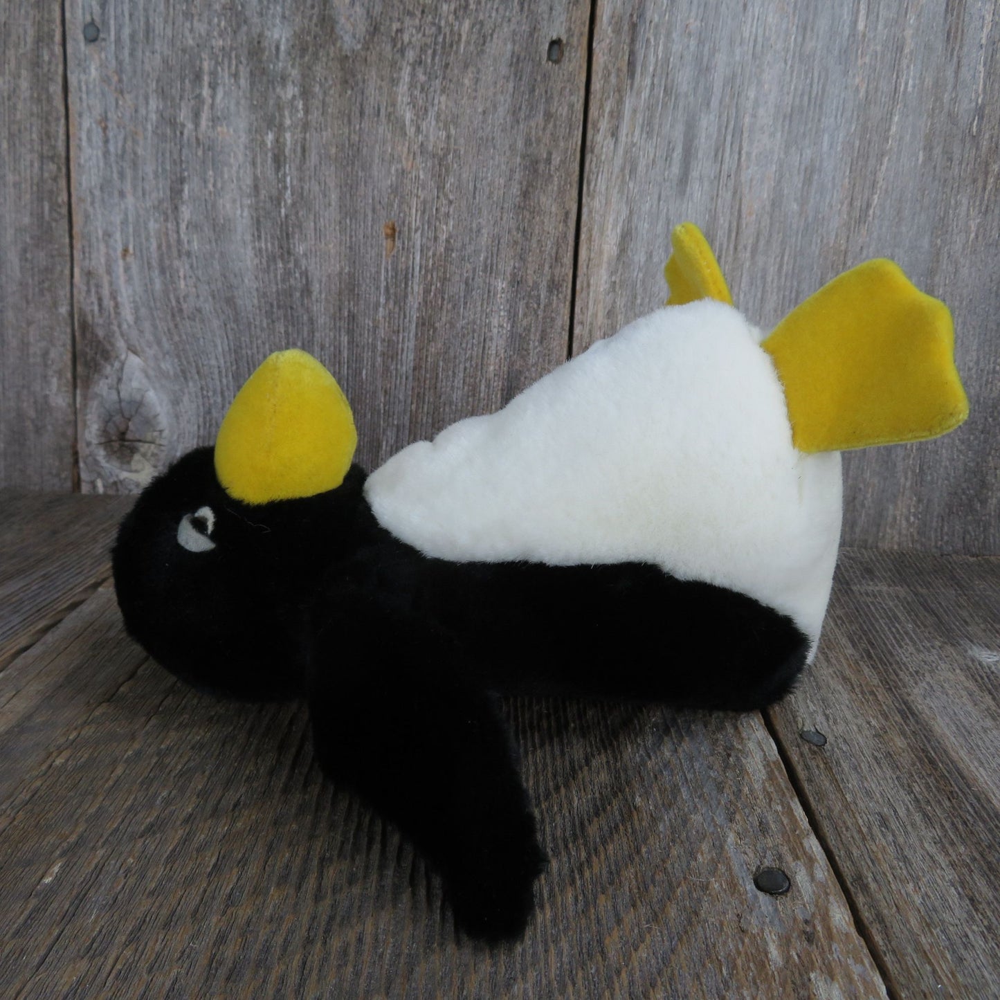 Vintage Penguin Plush Sad PO PO Russ Black White Bird Stuffed Animal Korea