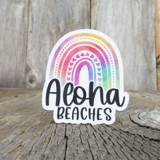 Aloha Beaches Sticker Rainbow Waterproof Hawaii Hello Summer Bitches Play On Words