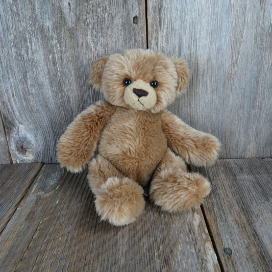 Vintage Teddy Bear Shaggy Plush Cute Floppy Aurora Stuffed Animal Stitched Nose Sad Grumpy