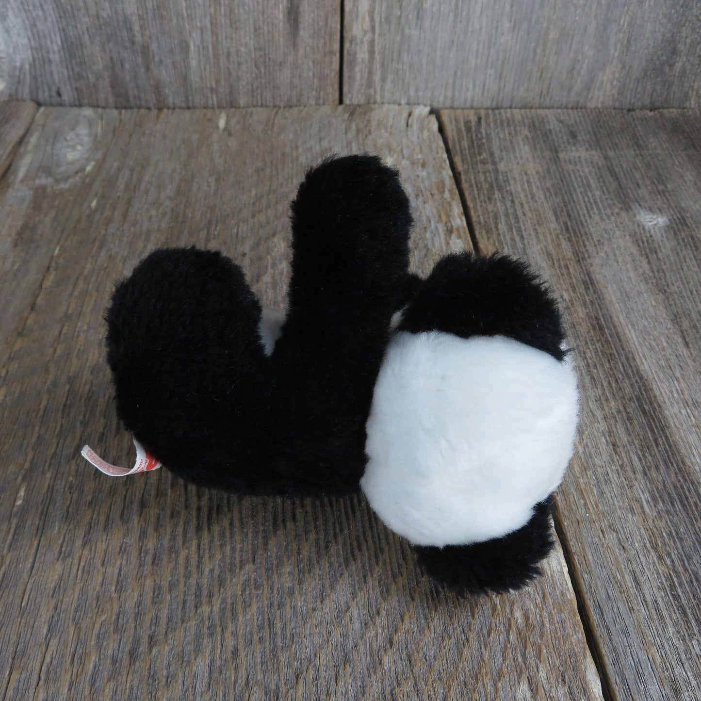 Vintage Panda Bear Plush Mini PBC International Stuffed Animal Black and White