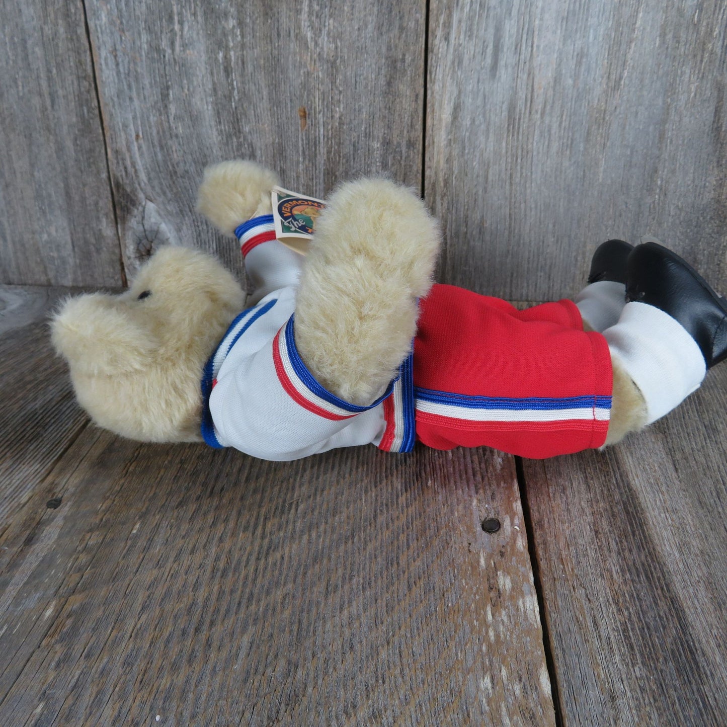 Vintage Ice Skating Teddy Bear Plush Hockey Player Vermont Teddy Bear Company 1993 Stuffed Animal