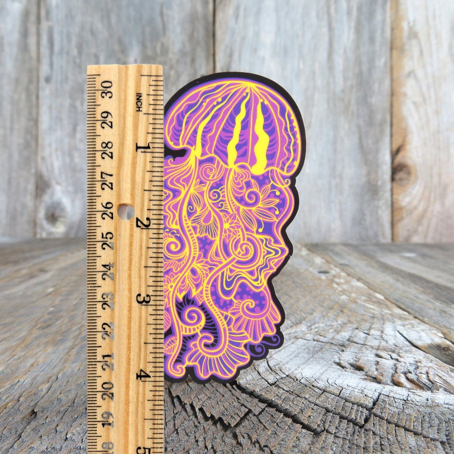 Jellyfish Sticker Bright Colors Pink Yellow Purple Waterproof Ocean Life Sticker Marine Fish Sticker