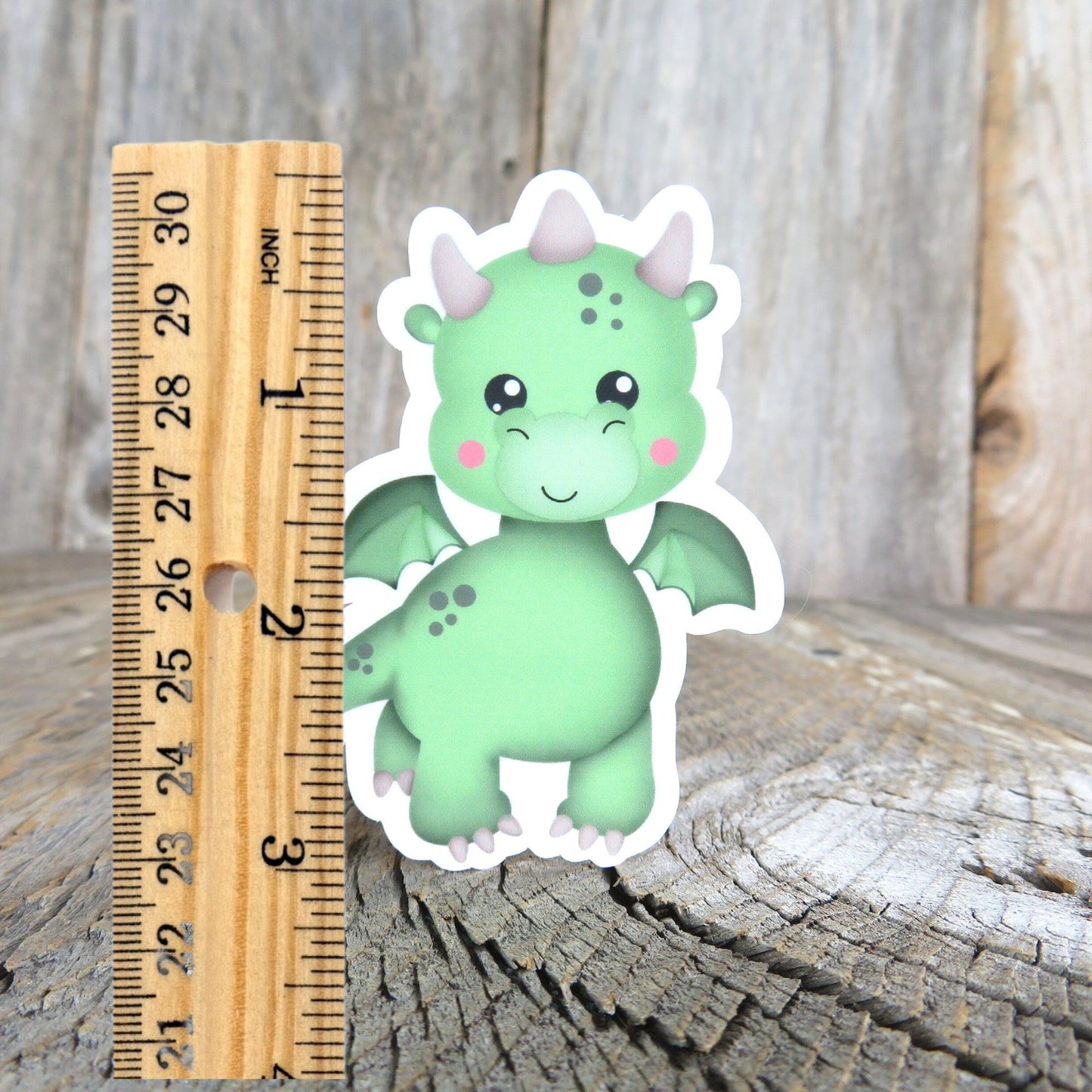 Green Baby Dragon Sticker Full Color Waterproof Fantasy Lover Kids Water Bottle Sticker