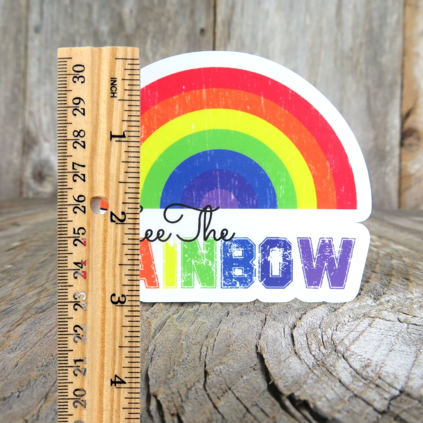 Free the Rainbow Sticker Waterproof Retro Distressed Water Bottle Sticker Not A Statement