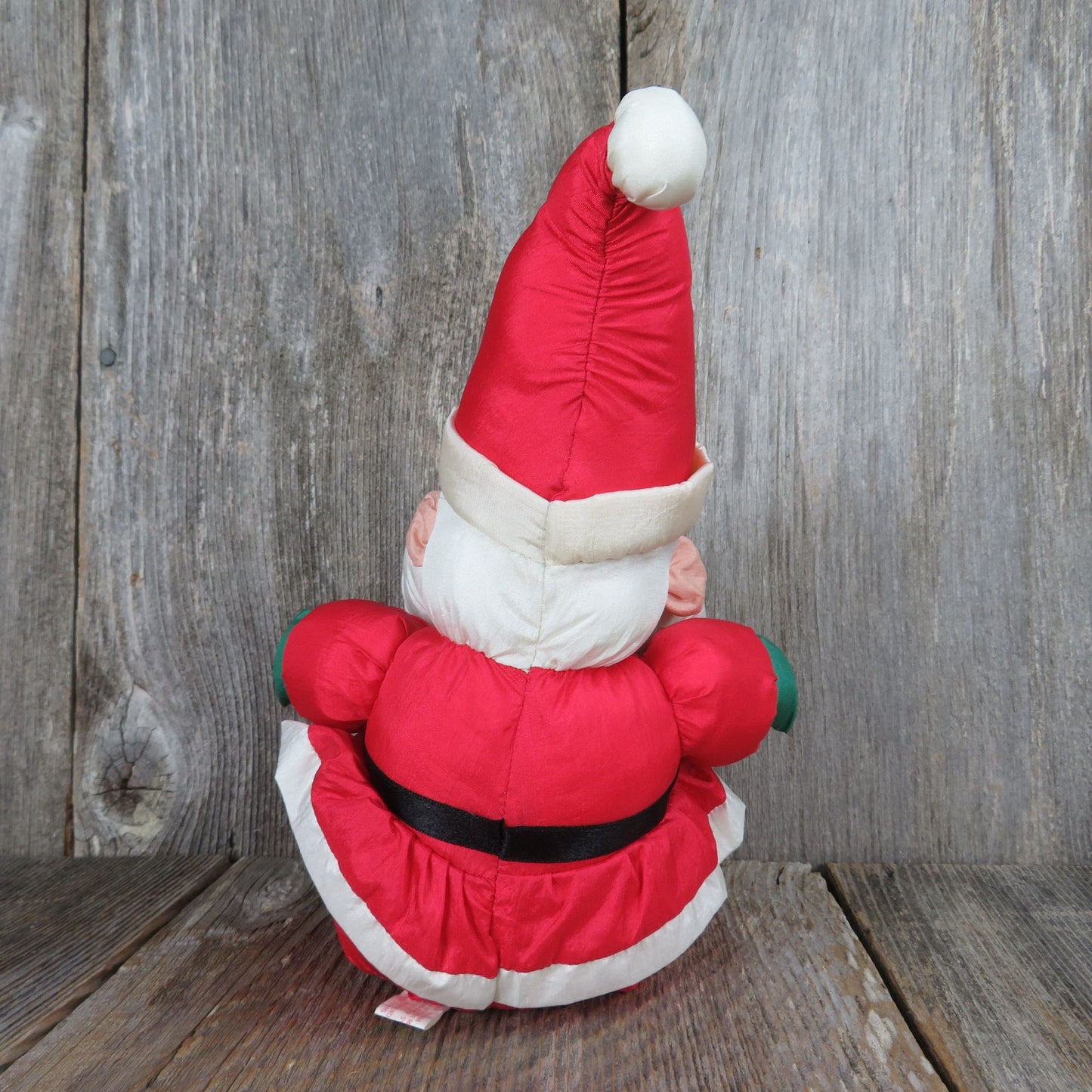 Vintage Santa Claus Plush Slick Nylon Christmas Stuffed Animal Doll